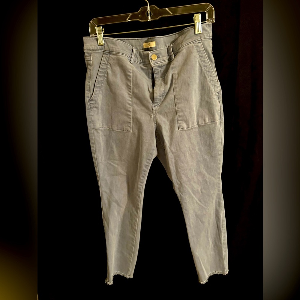 Ann Taylor fringe bottom jeans.